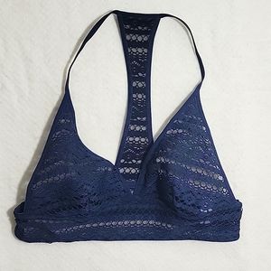Victoria's Secret S Navy Blue Sheer Lace Crochet Bralette Size S